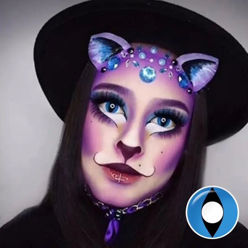 ComicPie Blue Cat Eye Cosplay&Halloween Colored Contact Lenses RY020 - ComicPie
