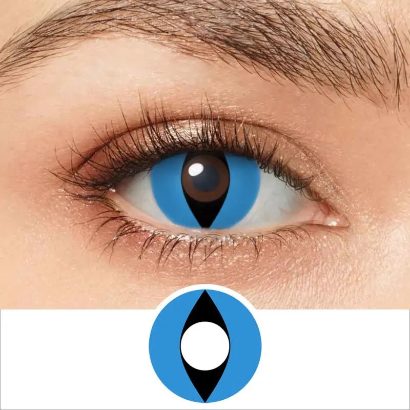 ComicPie Blue Cat Eye Cosplay&Halloween Colored Contact Lenses RY020 - ComicPie
