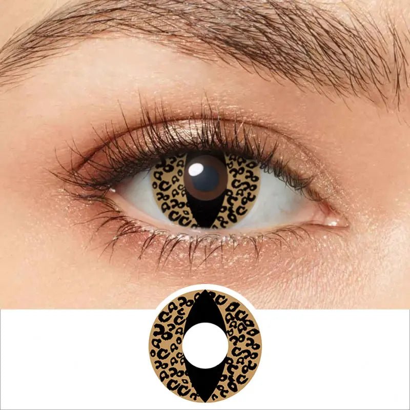 ComicPie Brown Leopard Print Cat Eye Cosplay&Halloween Colored Contact Lenses RY024 - ComicPie
