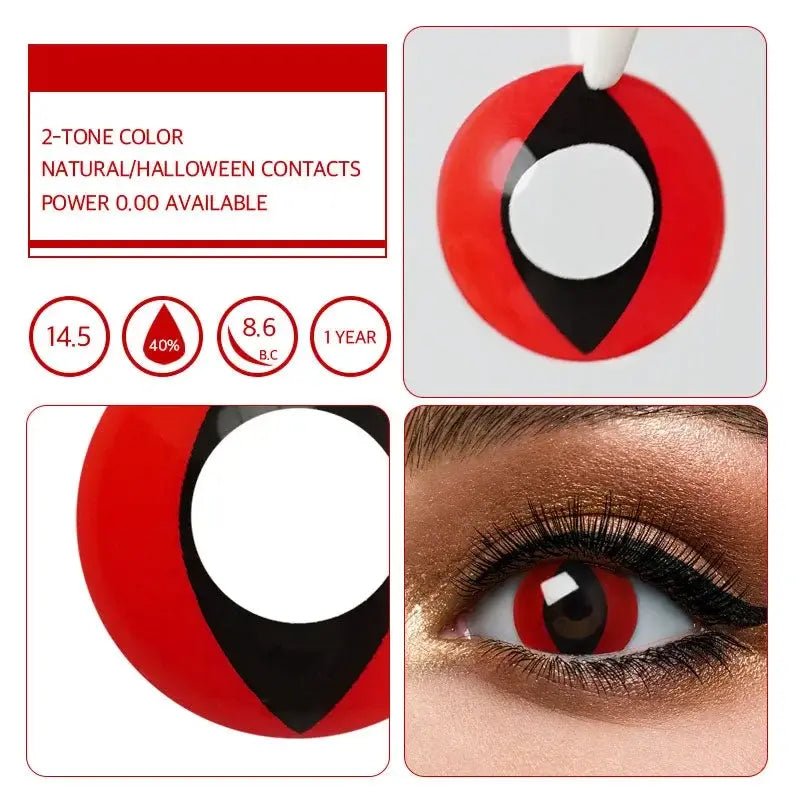 ComicPie HD12 Black Red Contact Lenses - ComicPie