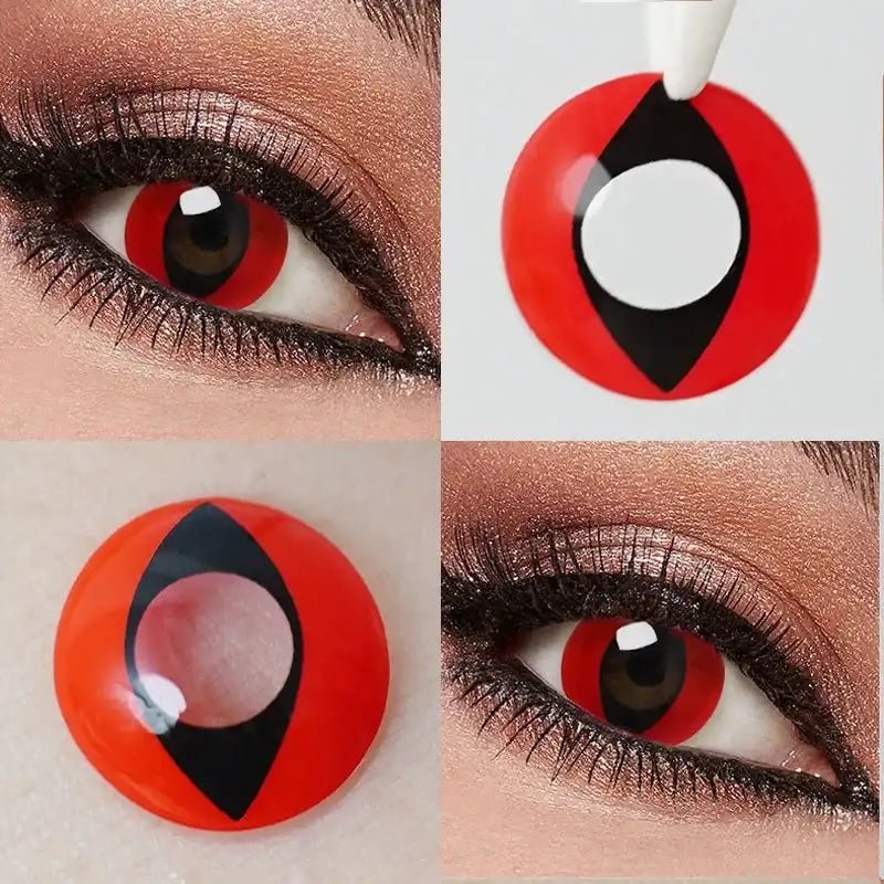 ComicPie HD12 Black Red Contact Lenses - ComicPie