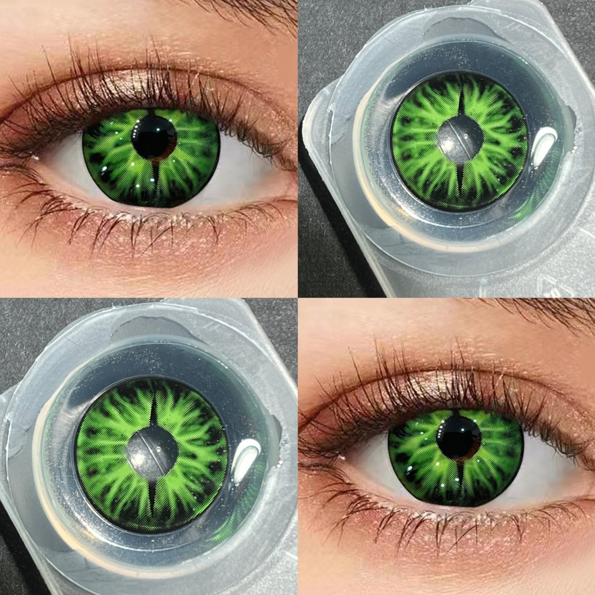 ComicPie HE596 - 2 Green snake eyes Contact Lenses - ComicPie