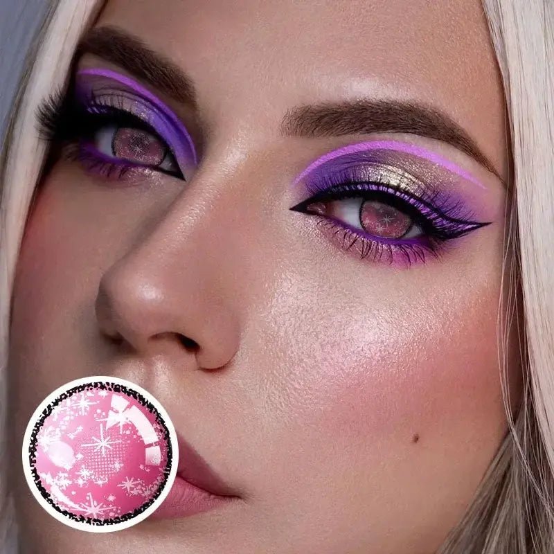 ComicPie Pink Stars Cosplay&Halloween Colored Contact Lenses G32 - 7 - ComicPie