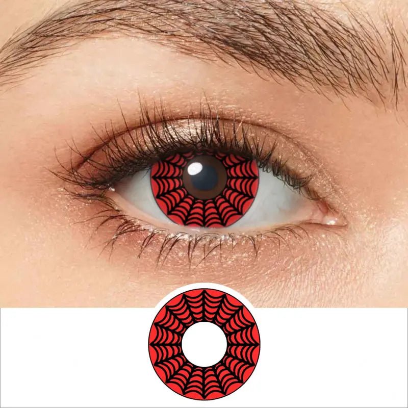 ComicPie Red Spider Web Cosplay&Halloween Colored Contact Lenses RY065 - ComicPie