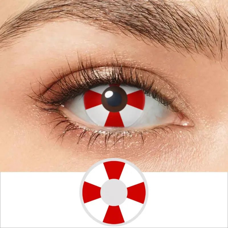 ComicPie Red White BioHazard Cosplay&Halloween Colored Contact Lenses RY062 - ComicPie