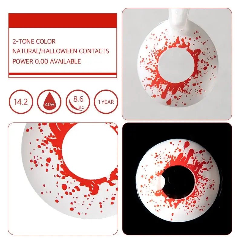 ComicPie White Crazy Blood Splat Cosplay&Halloween Colored Contact Lenses RY136 - ComicPie