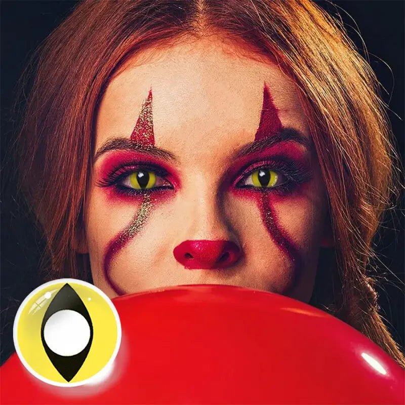 ComicPie Yellow Cat Eye Cosplay&Halloween Colored Contact Lenses RY139 - ComicPie