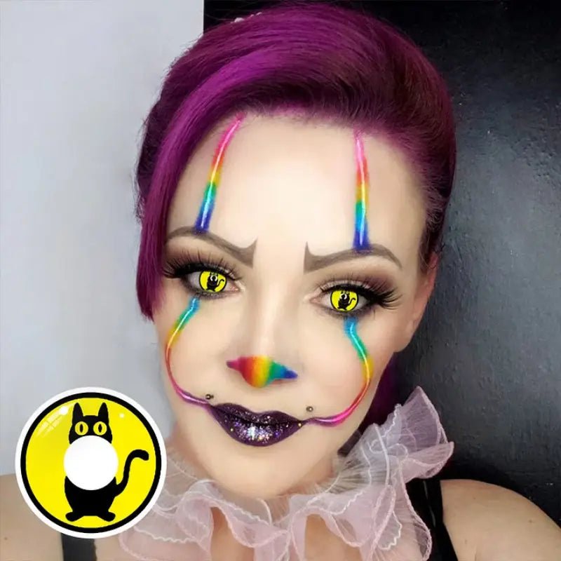ComicPie Yellow Kitten Pattern Cosplay&Halloween Colored Contact Lenses RY328 - ComicPie