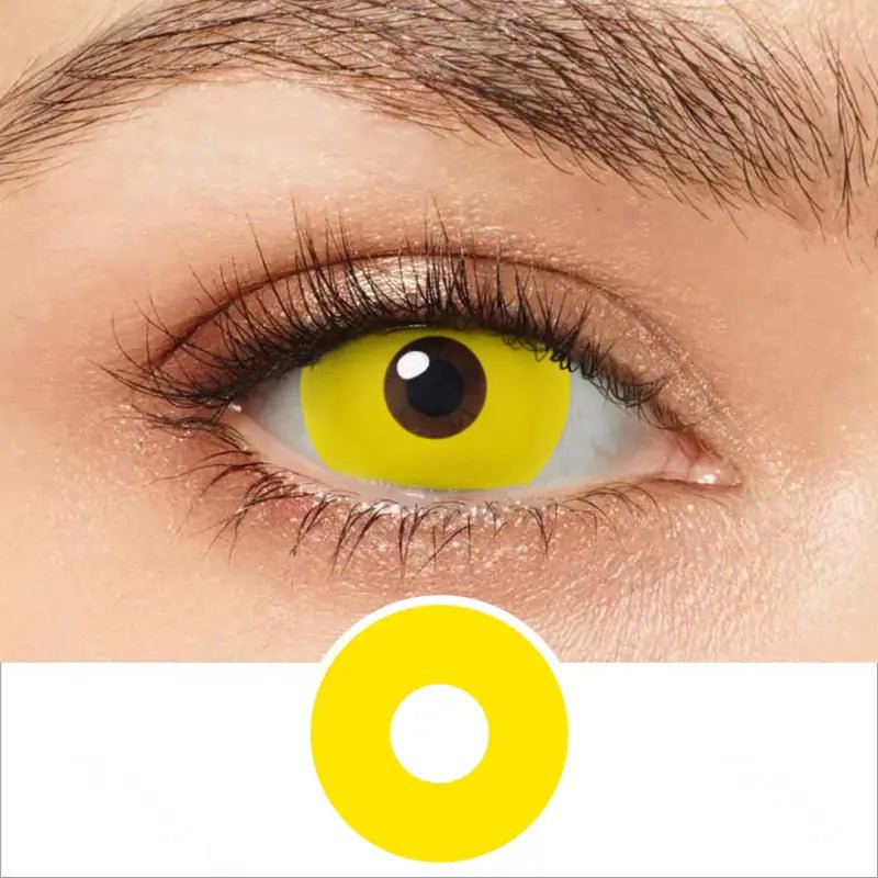 Comicpie&Pseyeche UV Glow Yellow Cosplay&Halloween Colored Contact Lenses G1454 - ComicPie