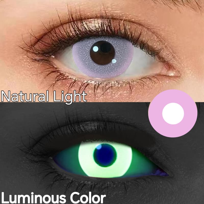 Comicpie&UV Glow Colored Contact Lenses Cosplay&Halloween F6 Pink - ComicPie