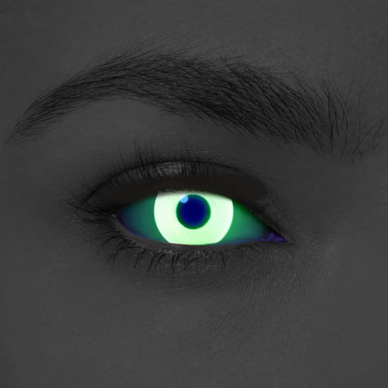 Comicpie&UV Glow Colored Contact Lenses Cosplay&Halloween F7 Blue - ComicPie