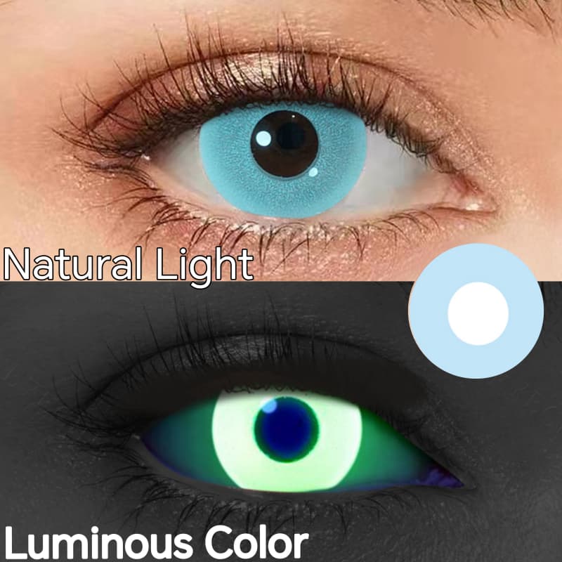 Comicpie&UV Glow Colored Contact Lenses Cosplay&Halloween F7 Blue - ComicPie